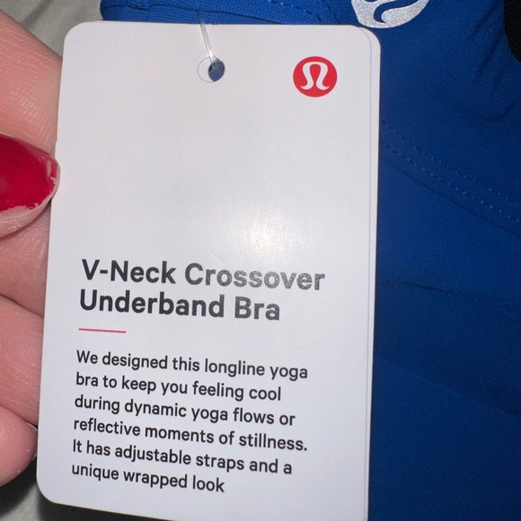lululemon Royal Blue V Neck Crossover Sports Bra size 8 - Picture 3 of 4